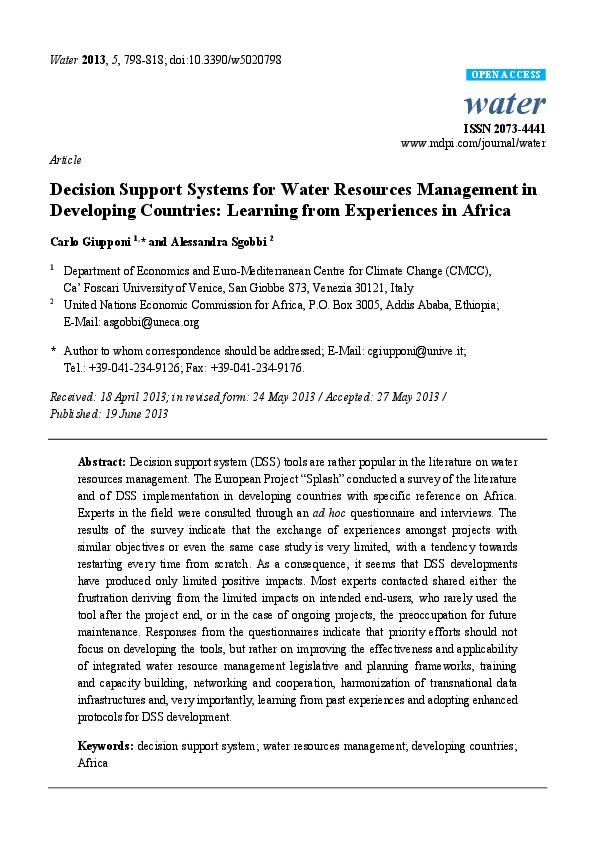 IWRM Africa 2013