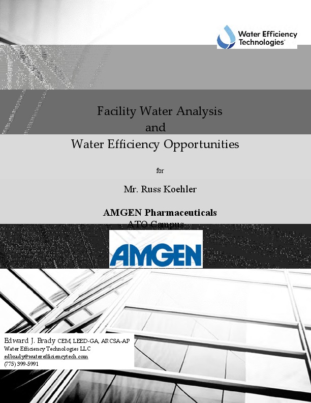 Work Sample - Water Study and Recommended Efficiency Measures