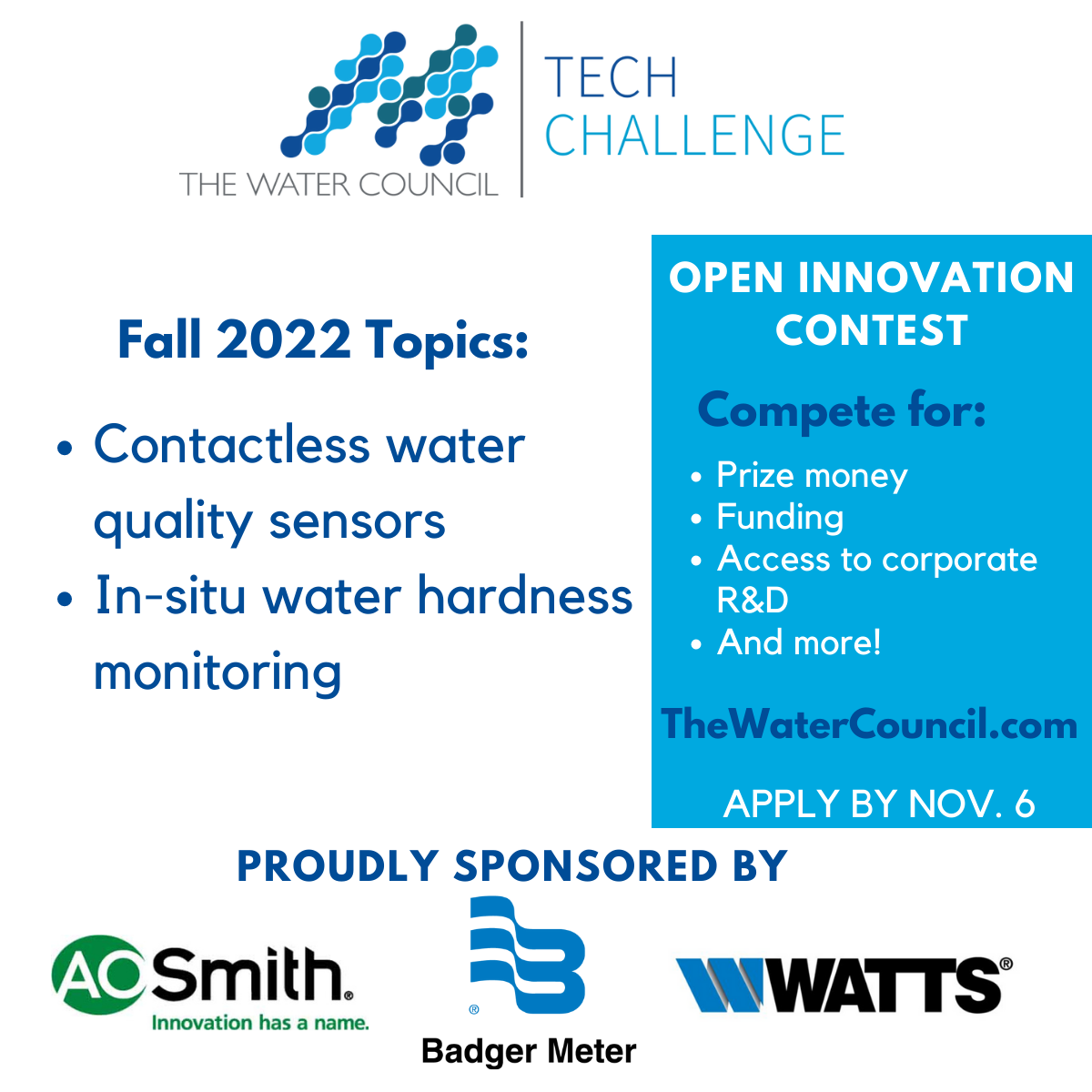 Three weeks remaining to submit your innovations for the fall Tech Challenge! Applicants present their solutions to the corporate sponsors with ...