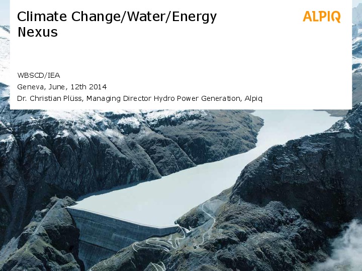 Climate Change/Water/Energy Nexus - 2014