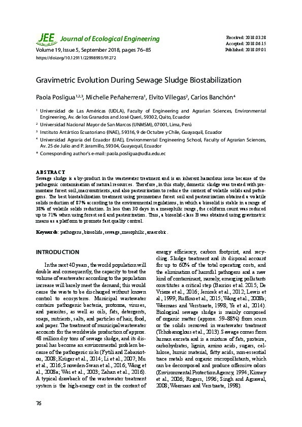 Gravimetric Evolution During Sewage Sludge Biostabilization