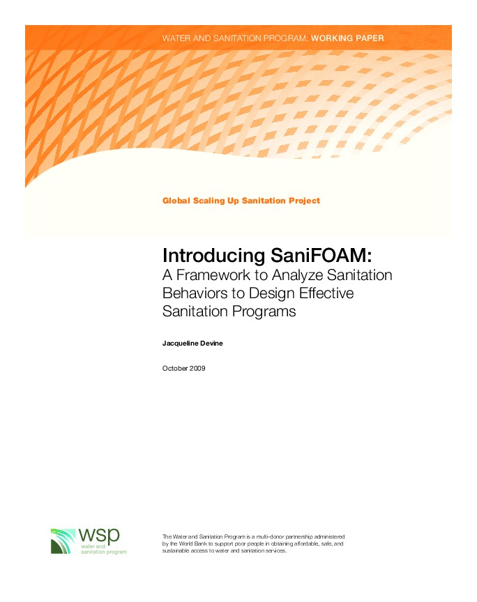 A Framework to Analyze Sanitation Behaviors to Design Effective Sanitation Programs