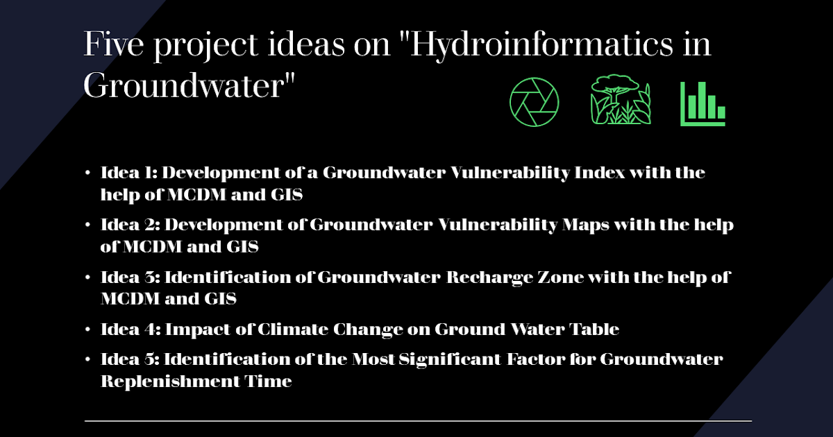 Five project ideas for "Hydroinformatics in Groundwater"