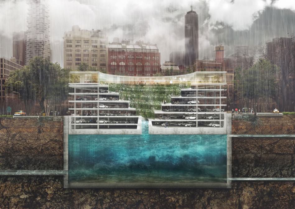 A Flood-Proof ​Parking Garage ​That Rises as ​It Rains ​