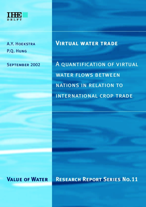A quantification of virtual water flows between nations in relation to international crop trade