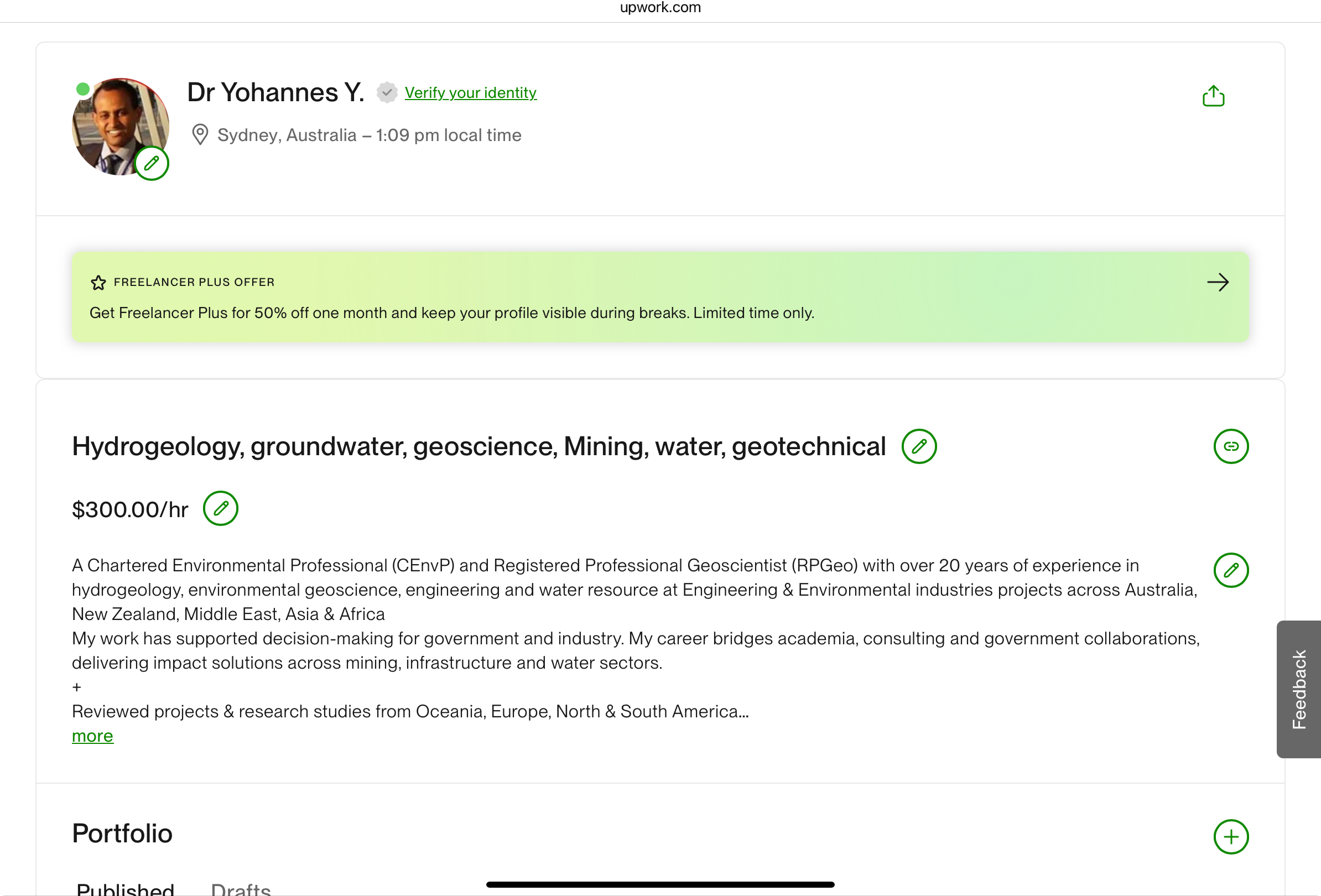 How often have you been as a FREELANCER For Water projects?