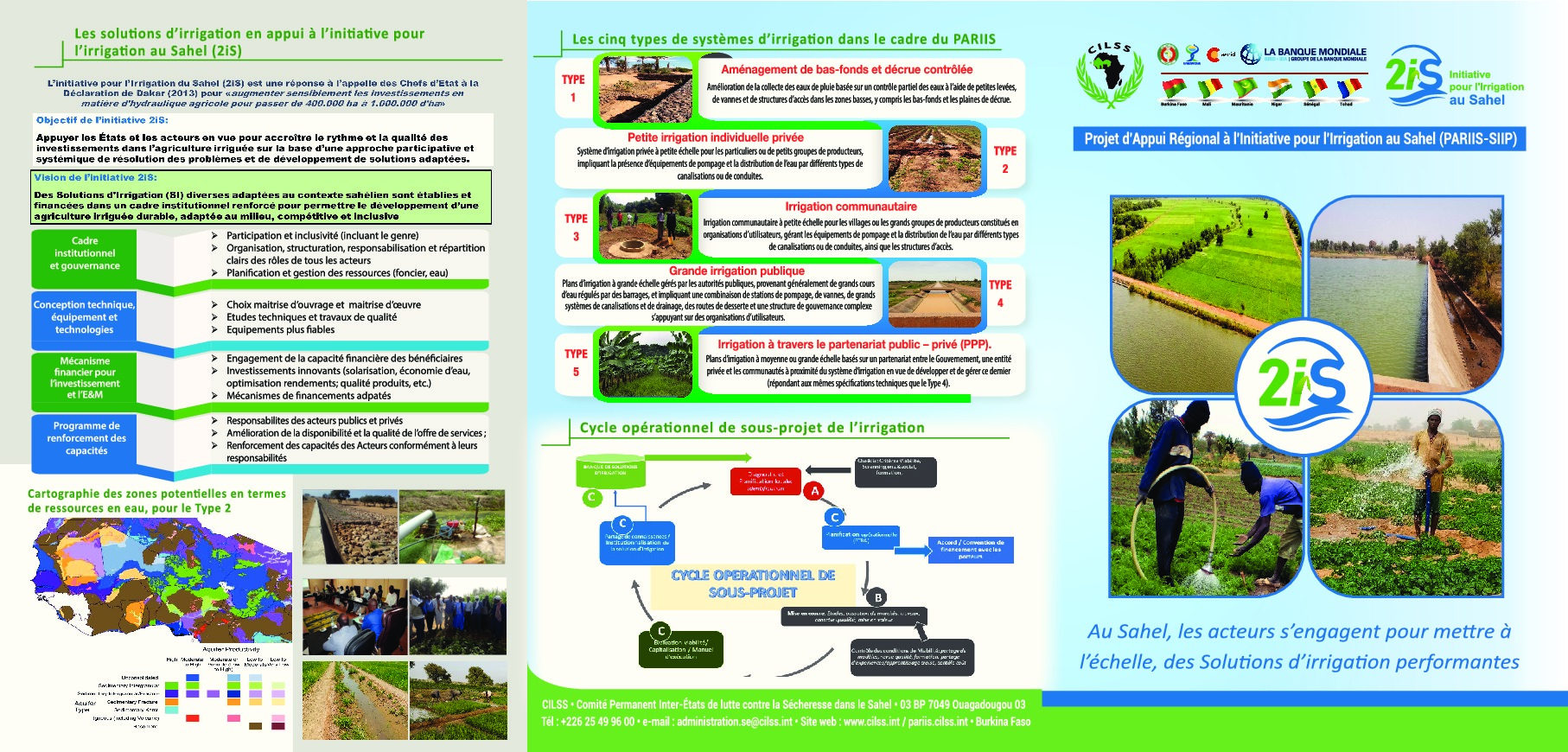 -CILSS/PARIIS : Une plaquette sur l&rsquo;approche solutions d&rsquo;irrigation, les cinq syst&egrave;mes d&rsquo;irrigation, les objectifs chiffr&eacute;s, quelques r�...