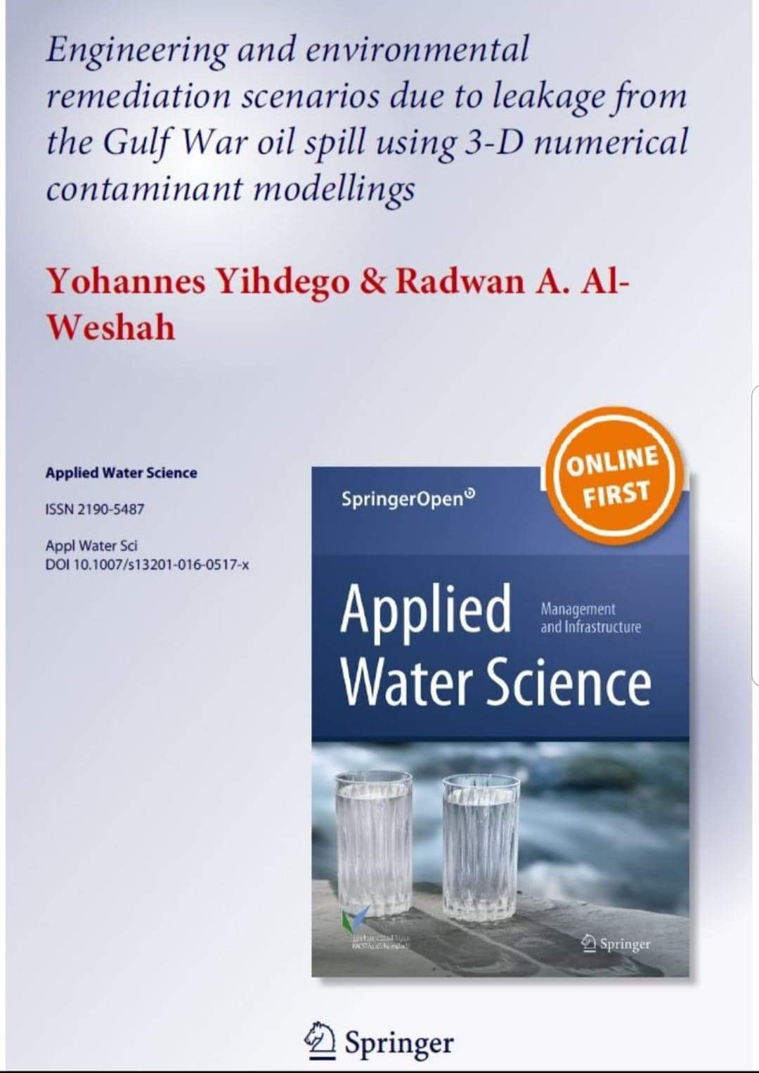 Ugly side of war: bloody conflict Engineering cost to remediate environment & health risks United Nation Funded projectArticle to download:https...