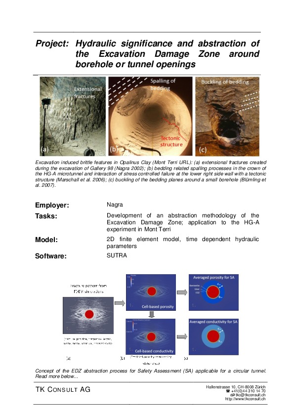 Hydraulic significance of the Excavation Damage Zone around boreholes and tunnel openings