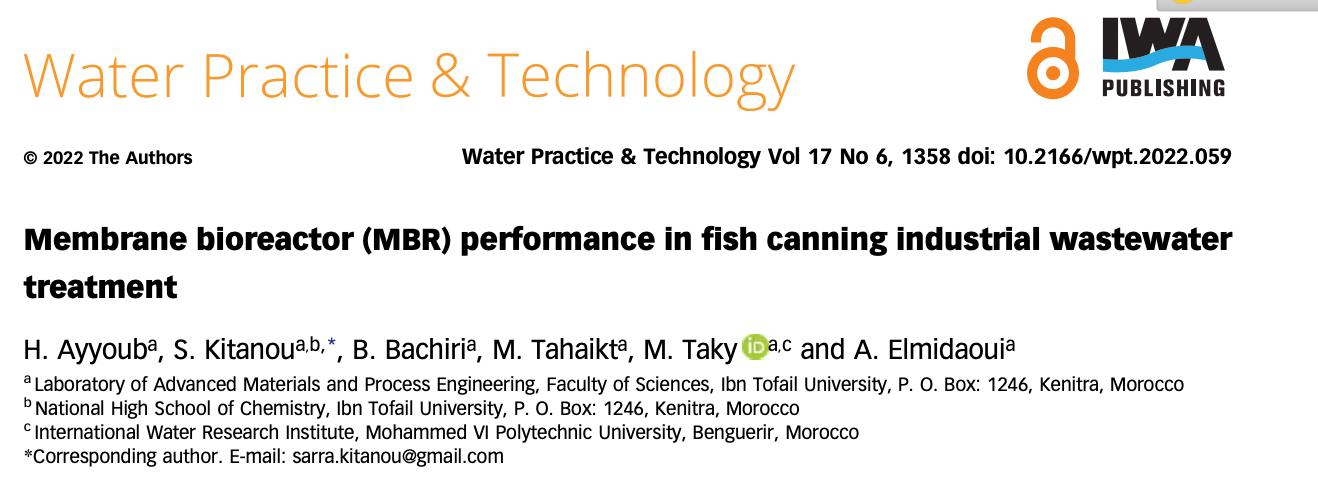 Membrane bioreactor (MBR) performance in fish canning industrial wastewater treatment