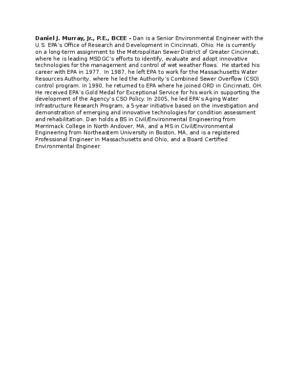 Dan Murray, Senior Environmental Engineer at U.S. EPA