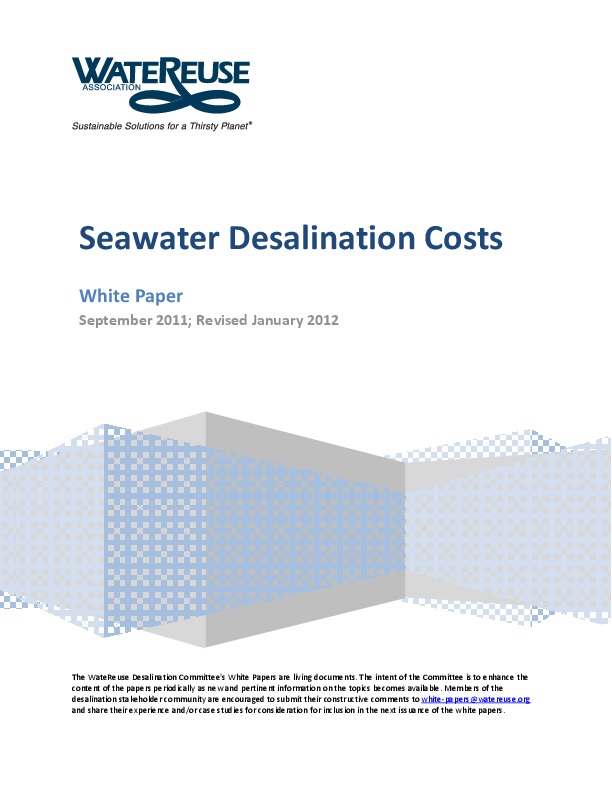 Seawater Desalination Costs