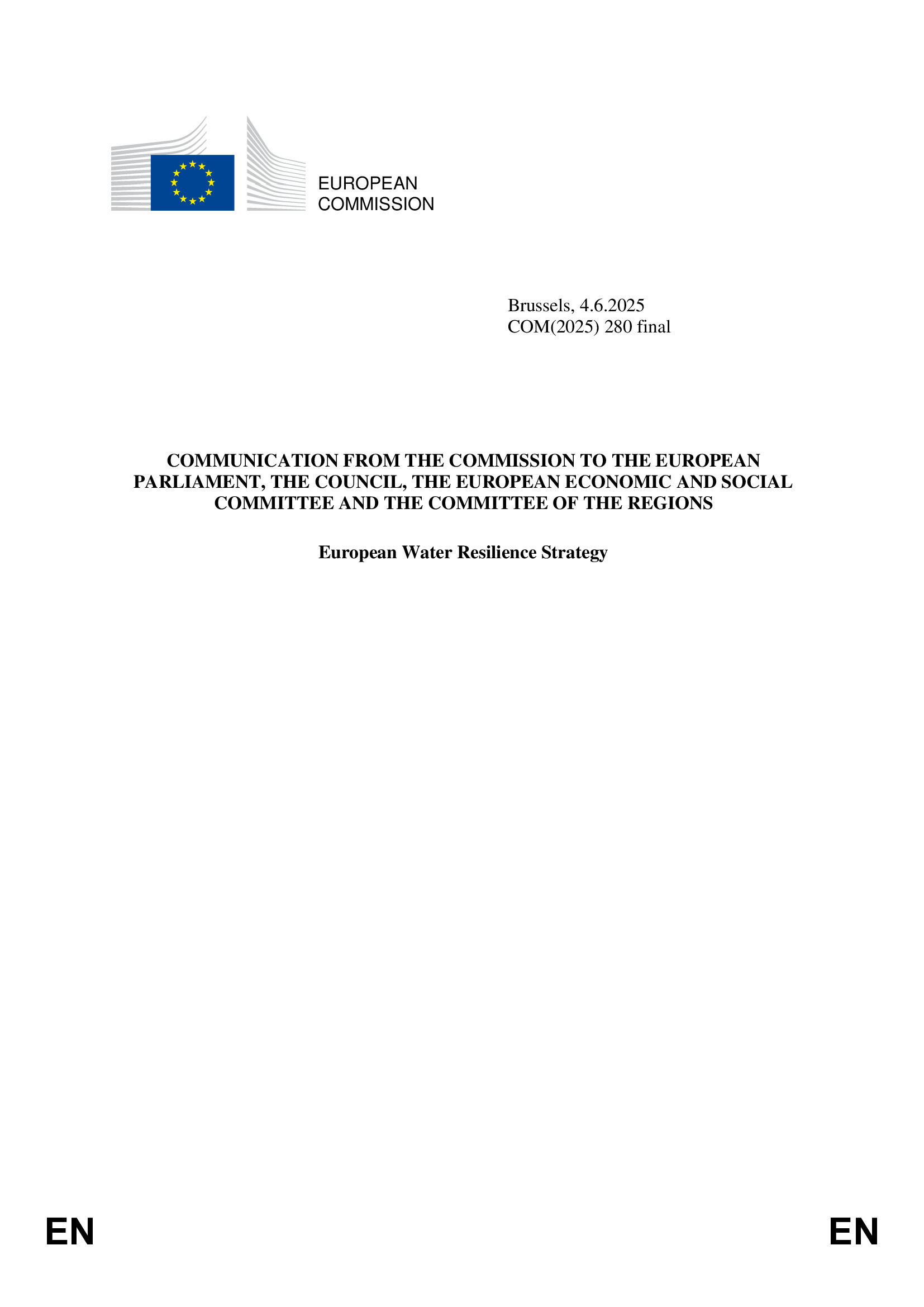 European Water resilience Strategy