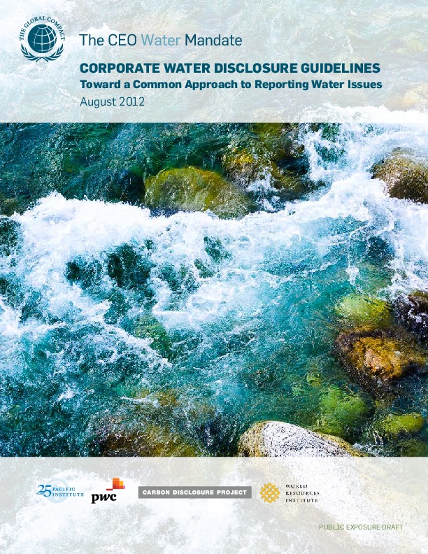 Corporate Water Disclosure Guidelines