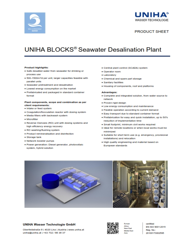 UNIHA BLOCKS® Seawater Desalination Plant