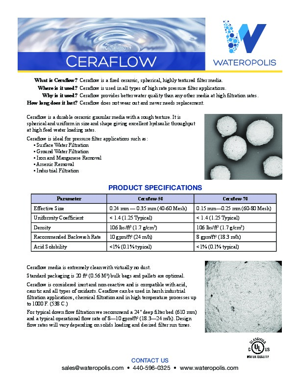 Granular ceramics and expanded clay filter medias