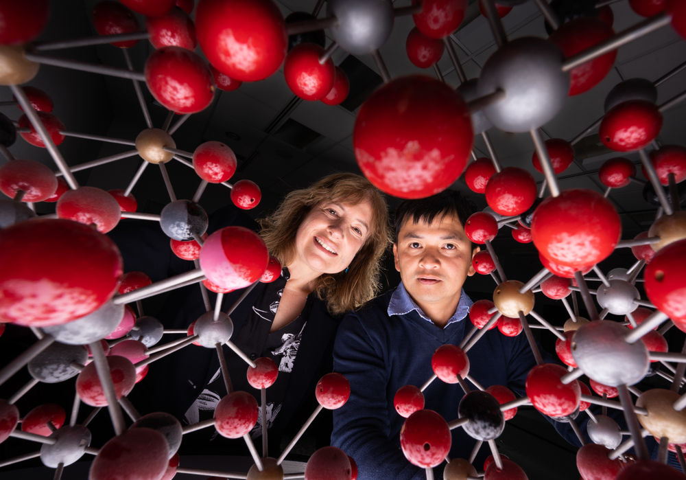 Researchers find that clay could be the solution to global warmingSandia National Laboratories bioengineer Susan Rempe, left, and chemical engin...