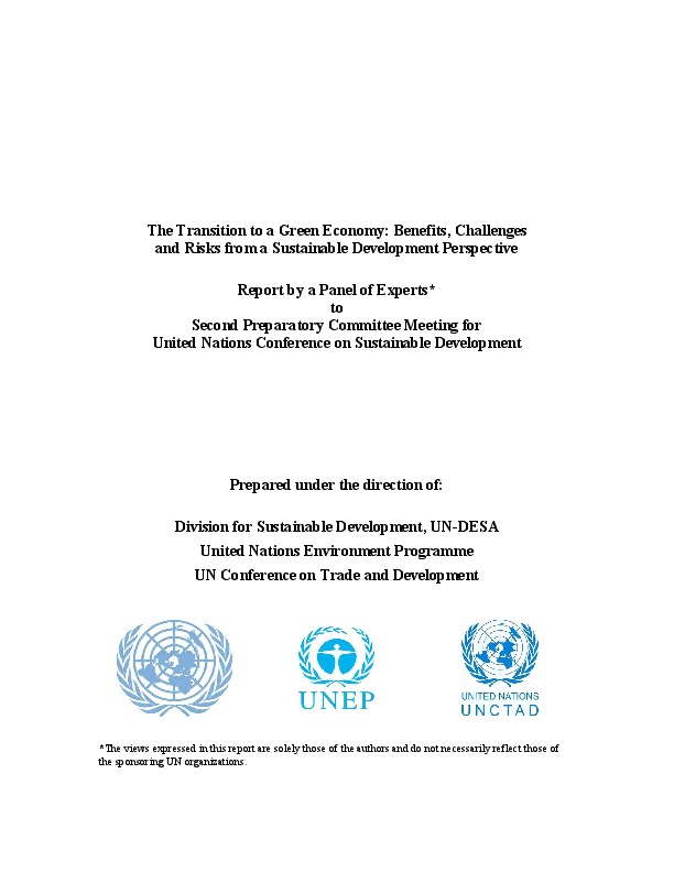 Transition to a green economy - UN 2012