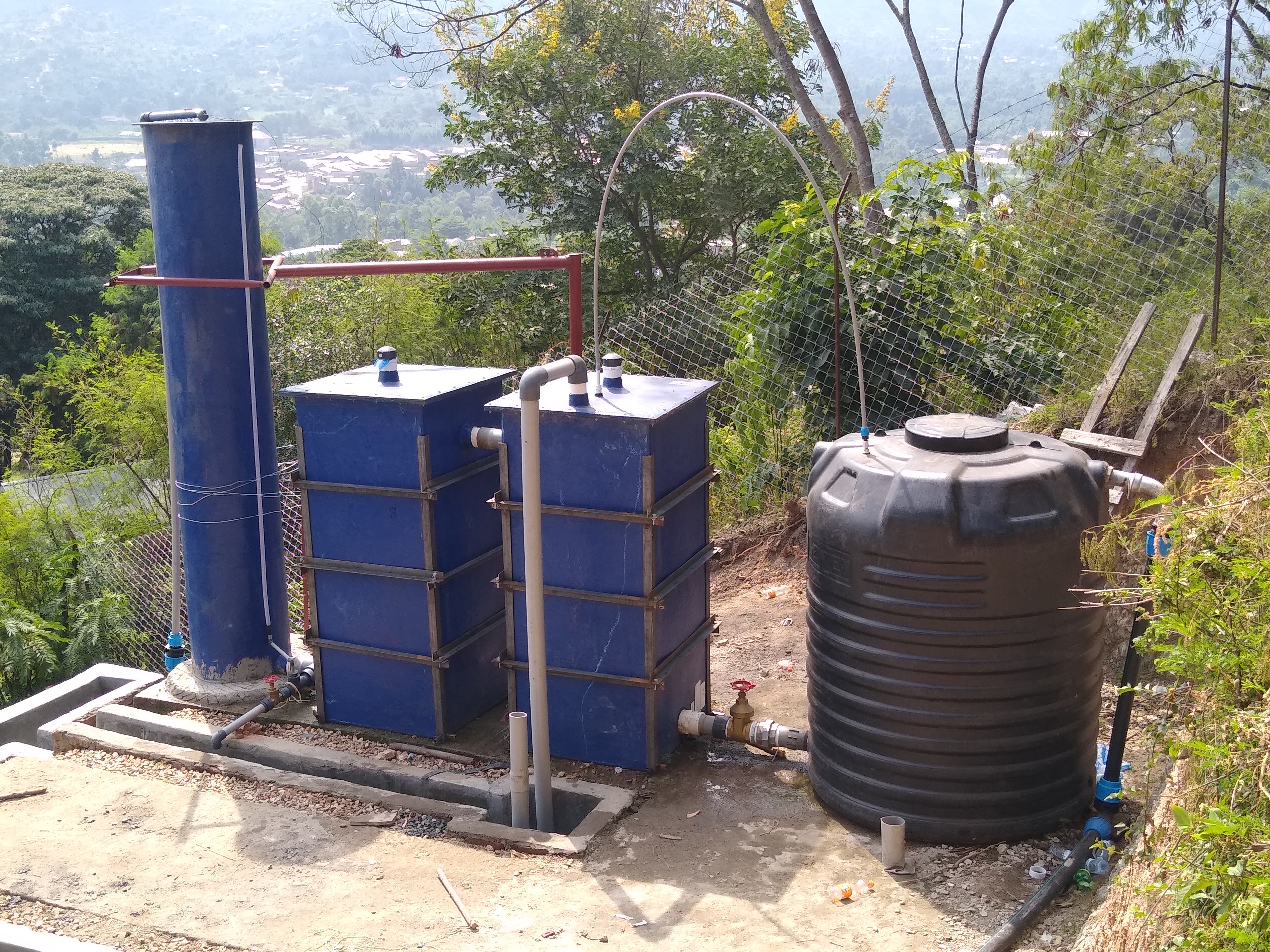 A ClariWash filtration system supplying Kagando hospital and community in West Uganda with fresh drinking water. The hospital has a population o...