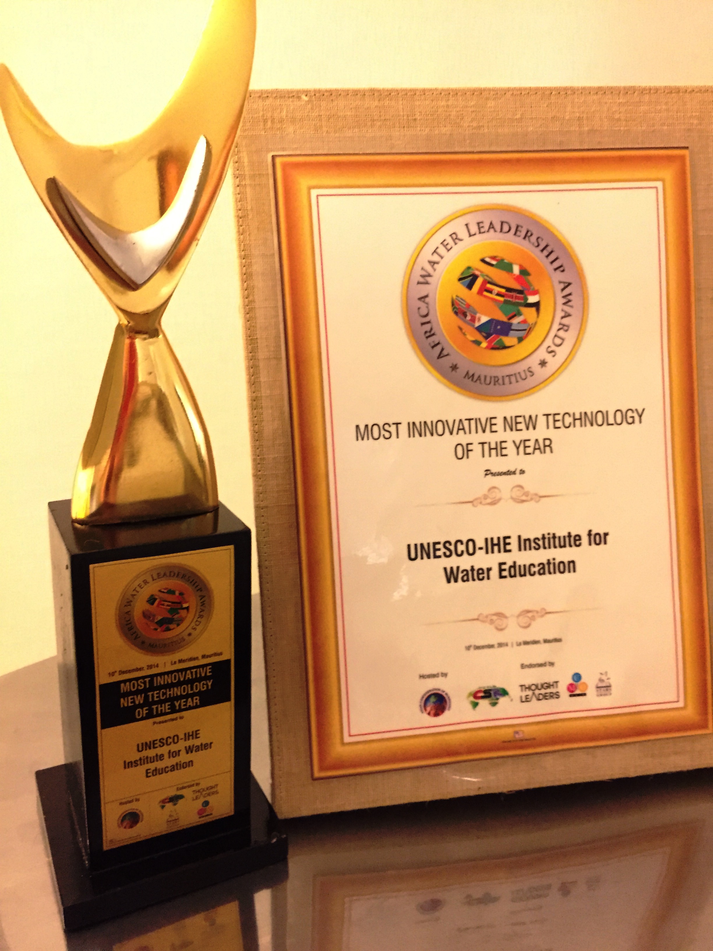 Africa Water Leadership Award 2014 to UNESCO-IHE