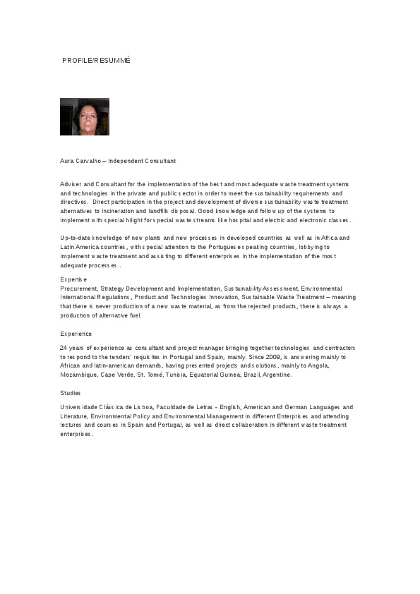 aura carvalho, Independent consulter - consultor