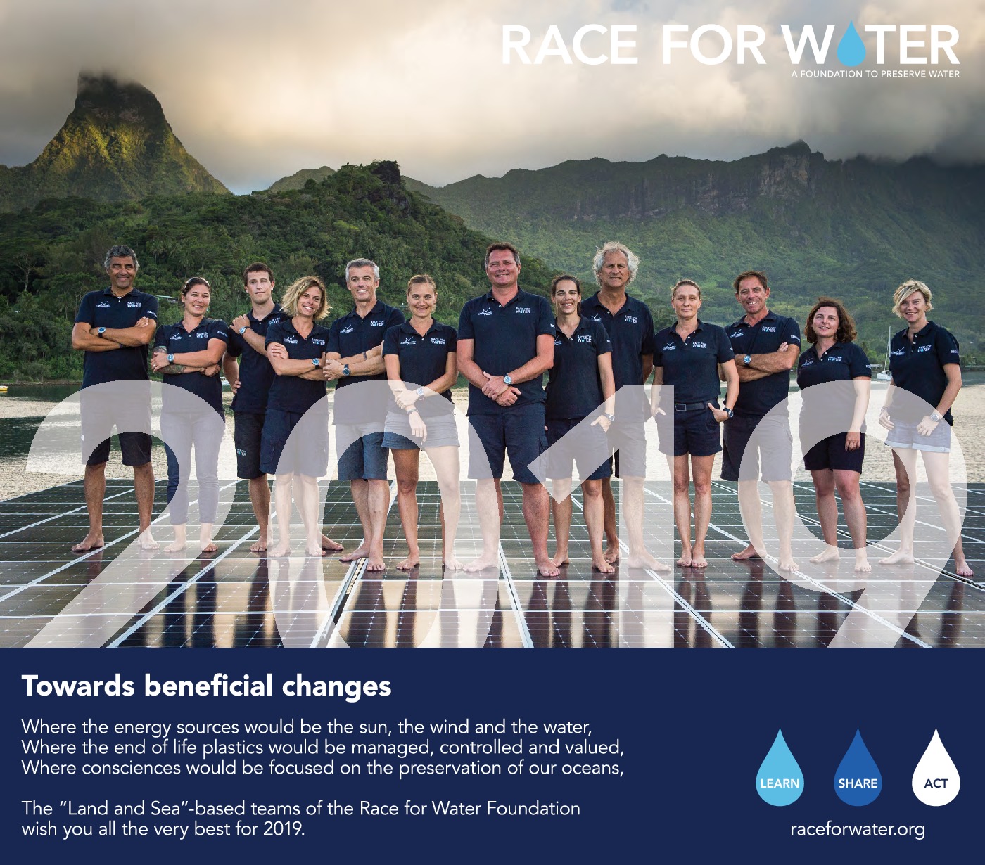 Happy New Year from Race for Water Foundation!The &ldquo;Land and Sea&rdquo; based team of the Race for ​Water ​Foundation join me to wish y...