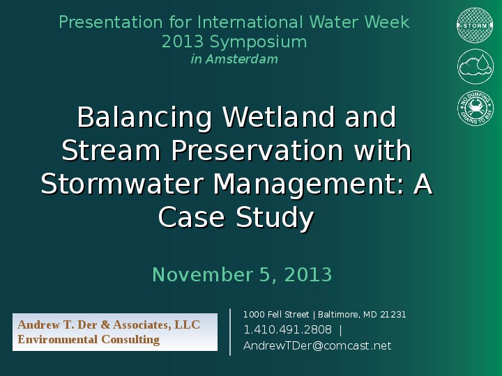 Pleased to have been an invited presenter at International Water Week, Amsterdam in November on the topic of wetlands and stormwater management....
