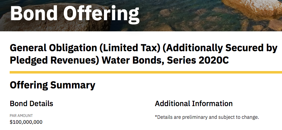 Las Vegas Valley Water District General Obligation (Limited Tax) (Additionally Secured by Pledged Revenues) Water Bonds, Series 2020Chttps://www...