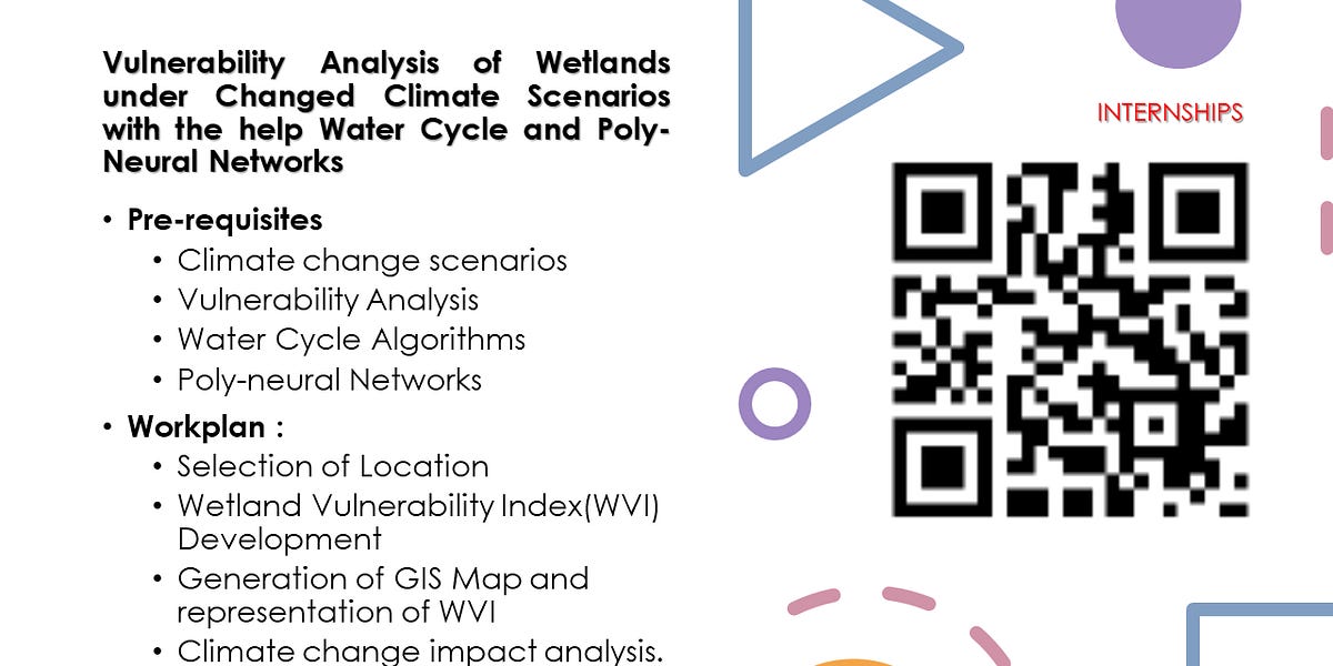 Internship on Vulnerability Assessment Function of Wetlands https://open.substack.com/pub/hydrogeek/p/vulnerability-analysis-of-wetlands?r=c8bxy...