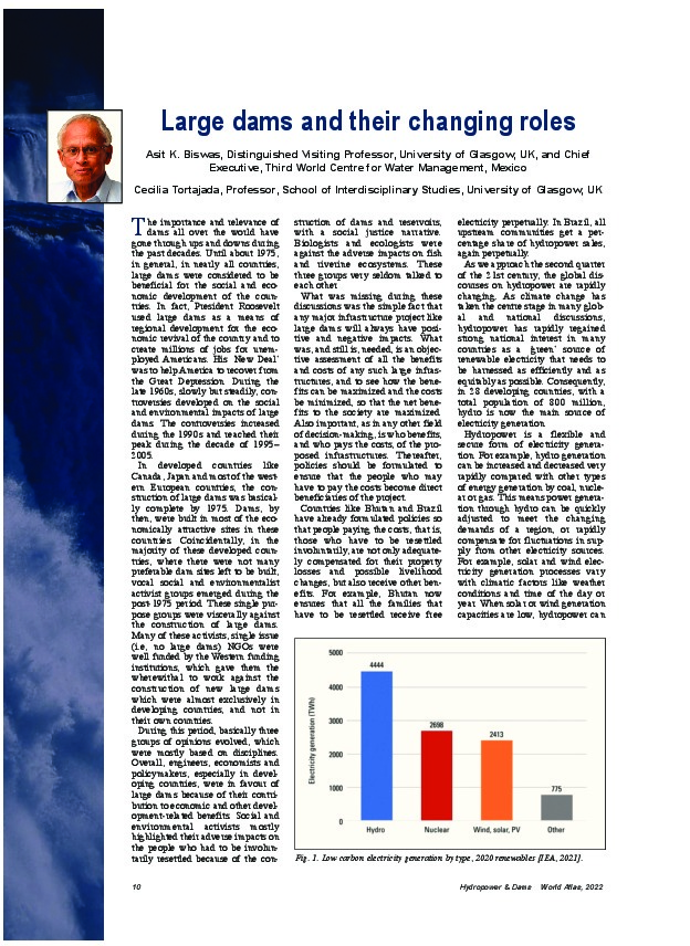 Large Dams and Their Changing Roles