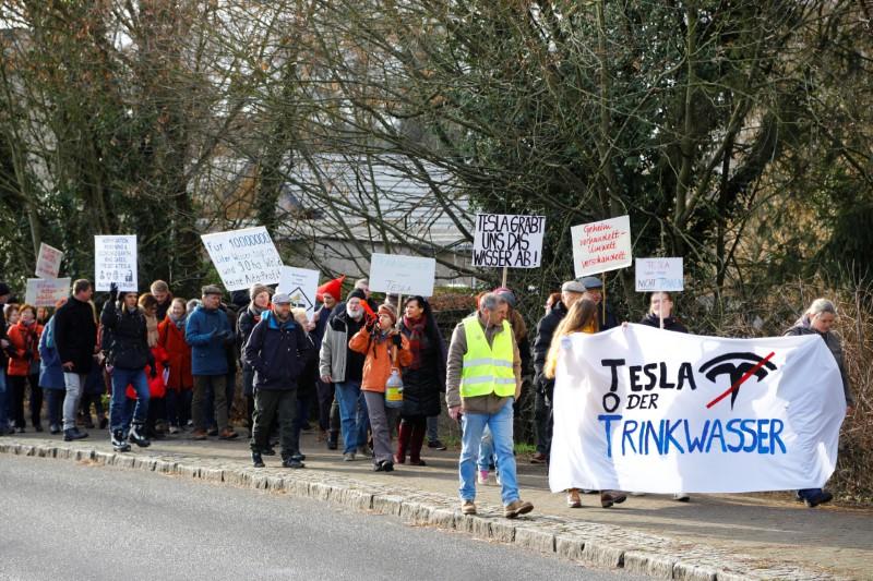 "You&#039;re stealing our water": Germans protest against Tesla gigafactory