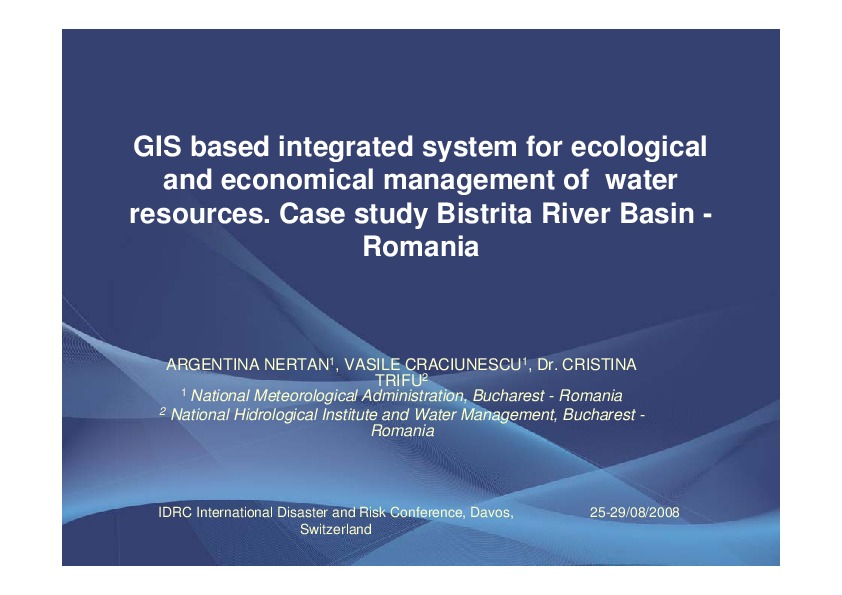 GIS based integrated system for management of  water  resources - IDRC
