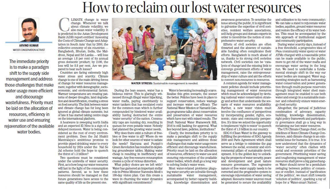 How to reclaim our lost water resources
