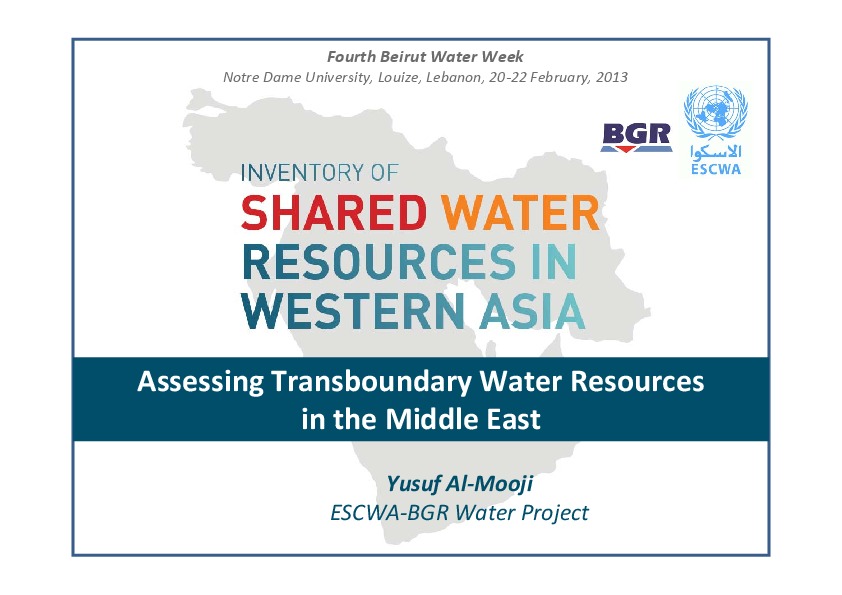 Shared Water Resources in Western Asia 2013