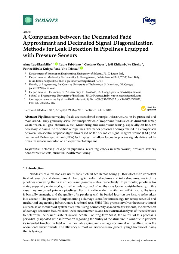 Decimated Padé Approximant and Decimated Signal Diagonalization Methods for Leak Detection
