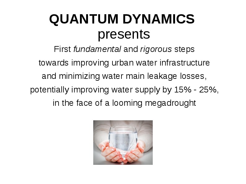 This presentation discusses the necessity of large flow calibration systems for water main systems for the determination of leakage losses, and ...