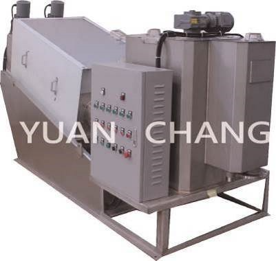 Filter press, belt press, screw press, screen, polymer dosing unit, etc.