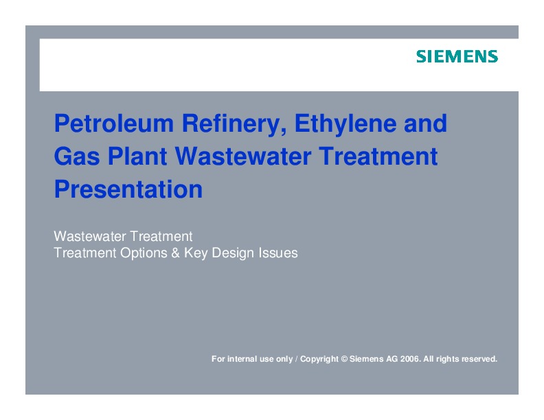 SIEMENS Industrial-Wastewater-Treatment- Petroleum Refinery
