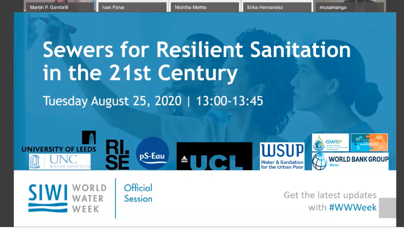 WWWeek @Home - Video Recording - Sewers for Resilient Sanitation in the 21st Century Aug 25, 2020