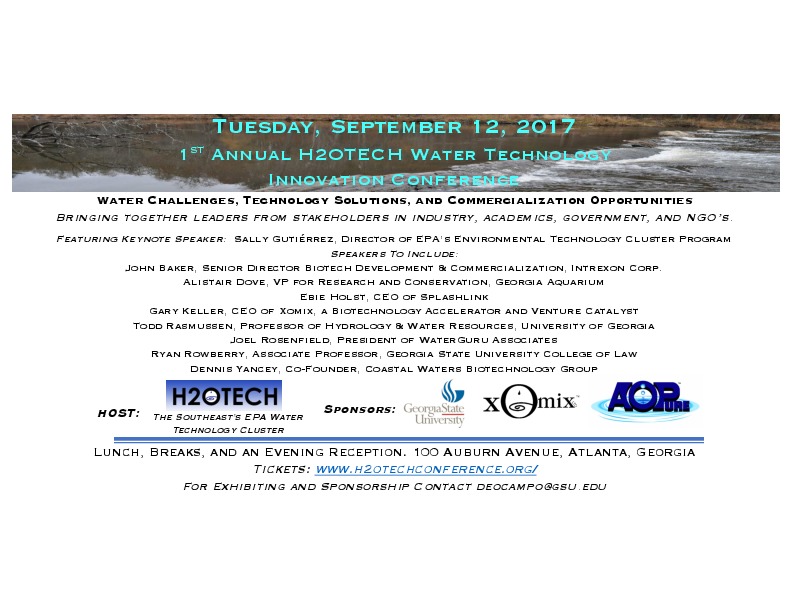 The First Annual Water Technology Innovation Conference , held at Georgia State University in Downtown Atlanta, on Tuesday September 12, 2017.&n...