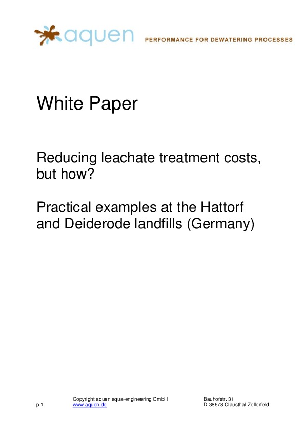 The problem: Landfill leachate contains a cocktail of various pollutants. In addition to biodegradable nitrogen compounds, this also includes a ...