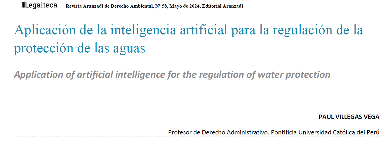 Application of artificial intelligence for the regulation of water protection