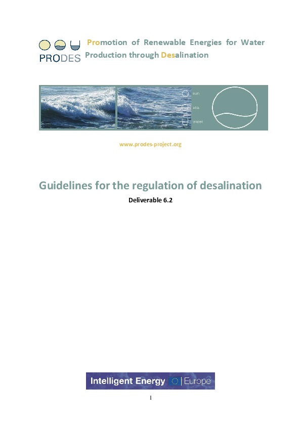 Guidelines for the regulation of desalination