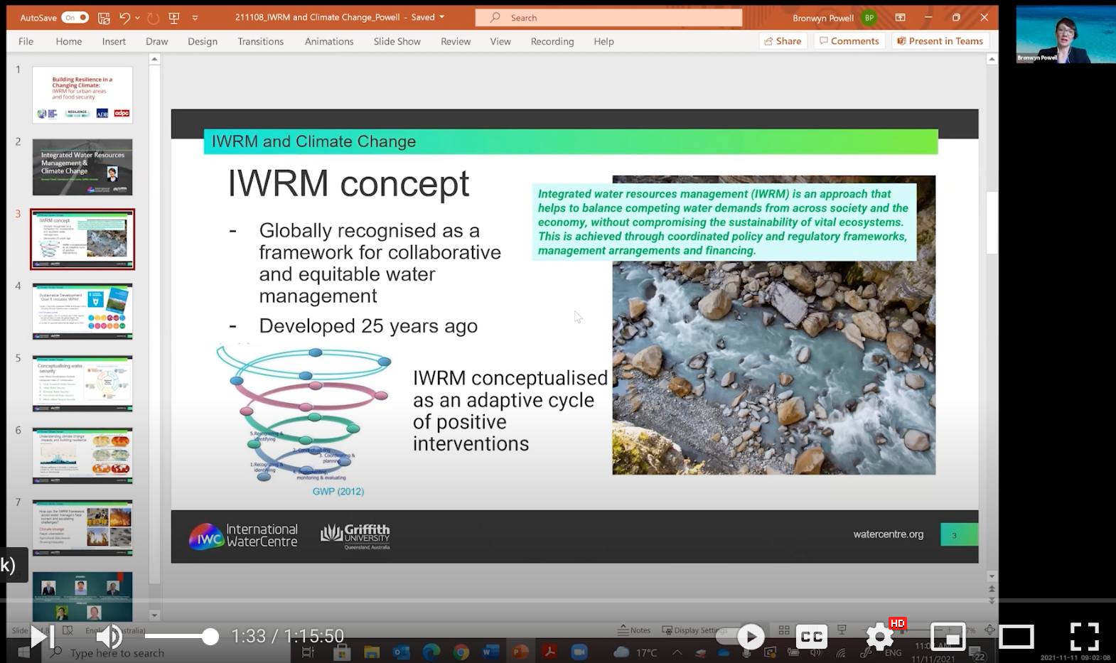 Building Water Resilience in a changing climate - Integrated Water Resources Management (IWRM)