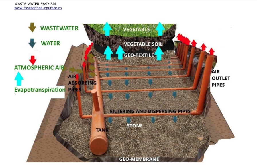 DEVICE FOR WASTERWATER TREATMENT IN CONSTRUCTED WETLANDS DAUZUC