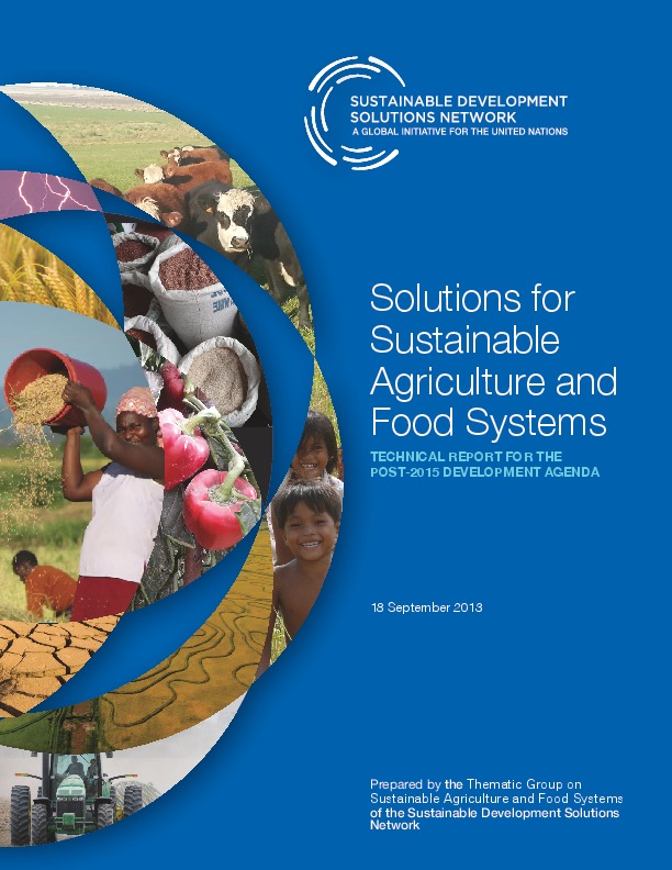 Sustainable Agriculture and Food Systems 2013