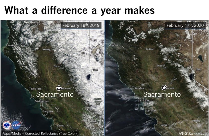 Satellite photos dramatically illustrate the effects of a dry winter on California&rsquo;s Sierra Nevada snowpackhttps://www-latimes-com.cdn.ampproj...