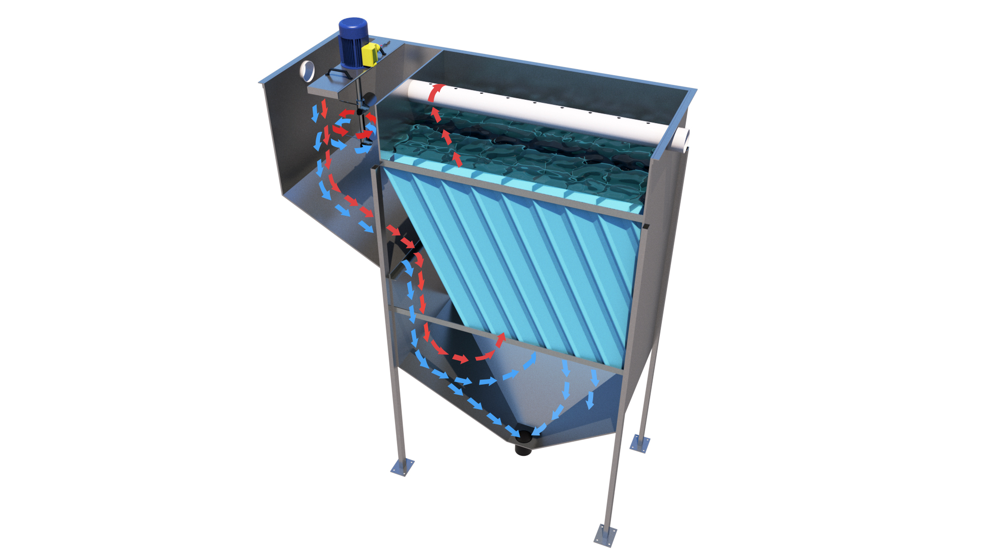 Tube settler / plate settler stand alone compact units