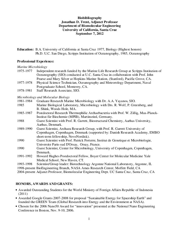 jonathan  Trent, NASA Ames Research Center - Scientist