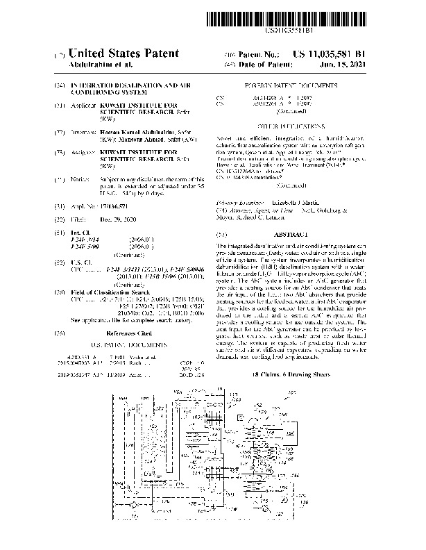 Integrated device for desalination and air condition